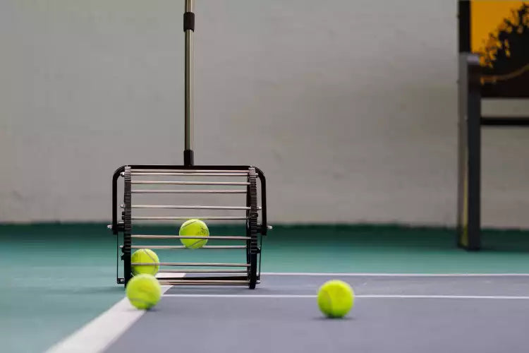 Tennis ball collector for up to 50 balls