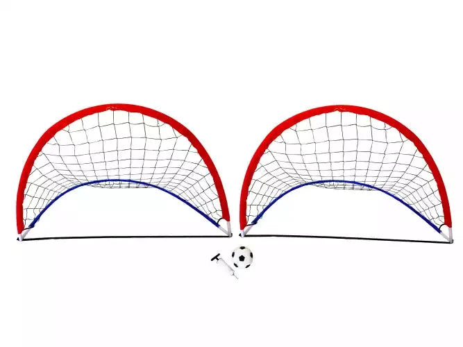 Hockey-/floorballset met sticks, 5 ballen en doelen - 110cm x 80cm - 12 sticks