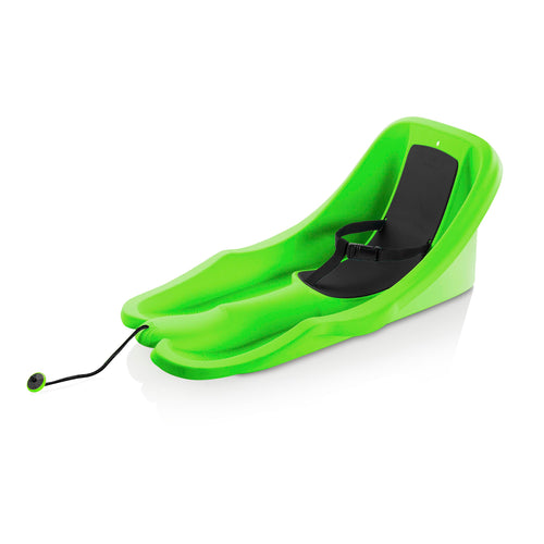 Baby sled with safety harness and pull rope