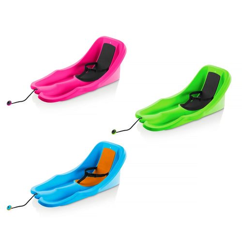 Baby sled with safety harness and pull rope