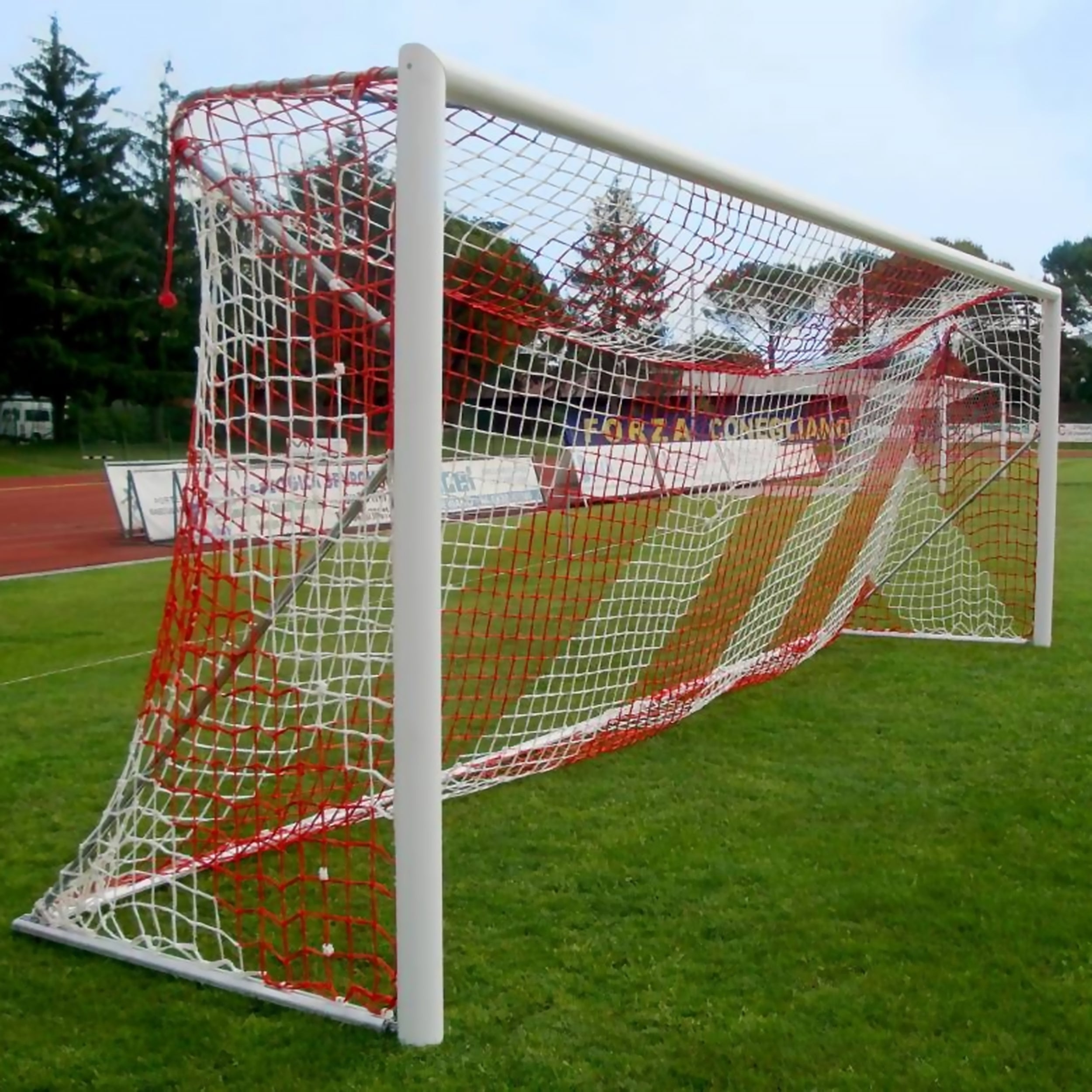 Full-Size Transportable Aluminium Football Goal - 7.32m x 2.44m