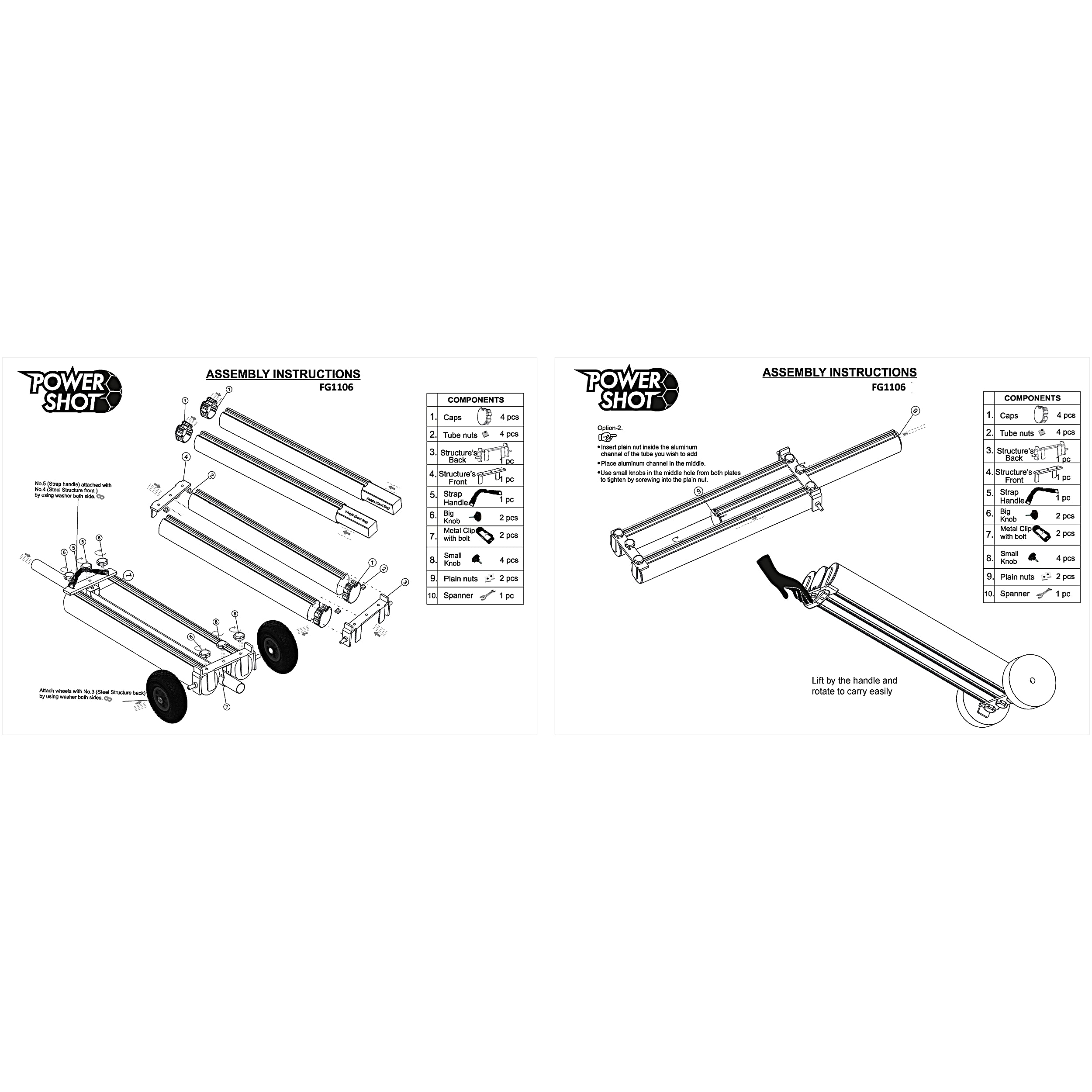Aluminium ballast weight for all goals