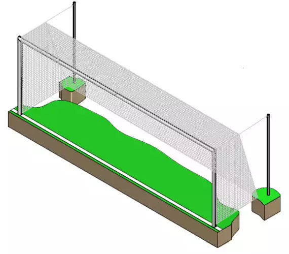 Full-Size Socketed Aluminium Football Goal - 7.32m x 2.44m