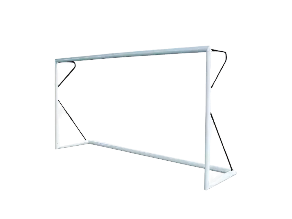 Transportable 8-a-side football goal aluminium with net - 6m x 2.1m