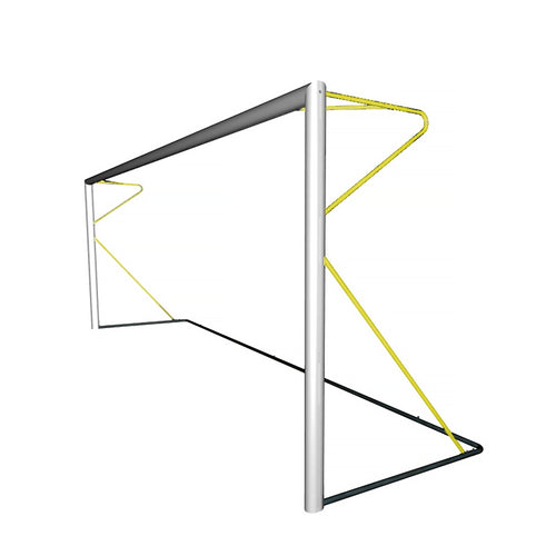 Transportable 8-a-side football goal aluminium with net - 6m x 2.1m - 80mm