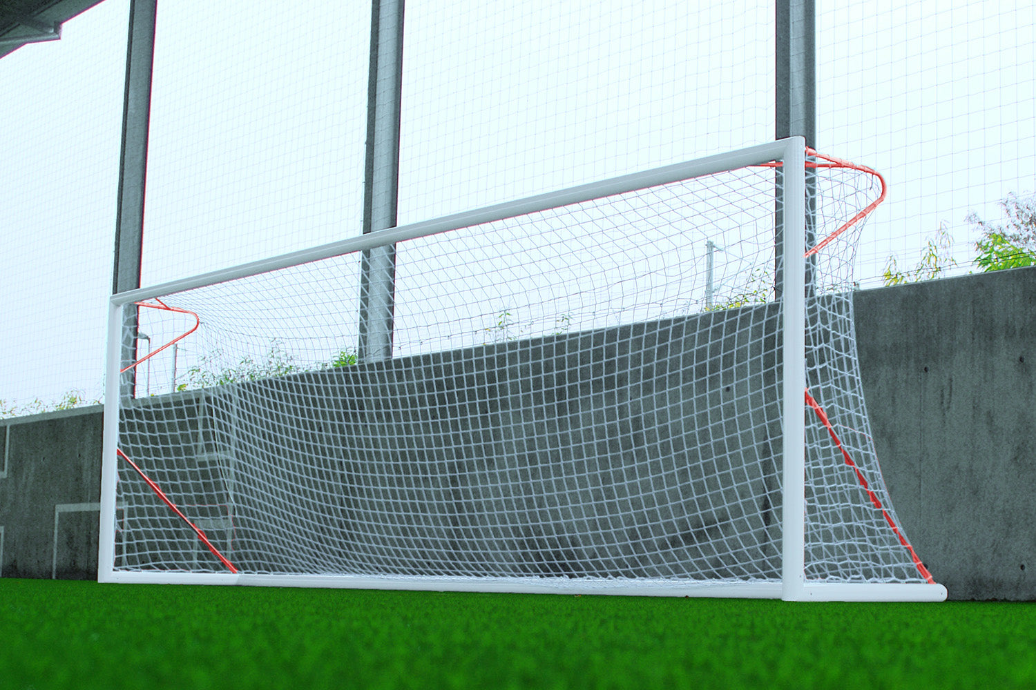 Transportable aluminium 8-a-side football goal - 6m x 2.1m - 120mm x 100mm