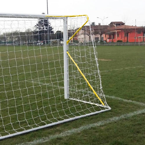 Transportable 8-a-side football goal aluminium with net - 6m x 2.1m - 80mm