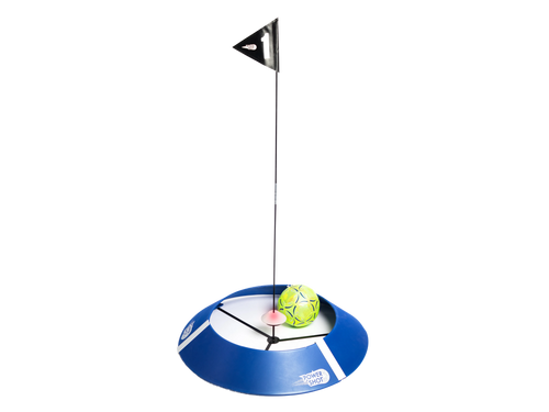 Foot golf target kit with lighted target