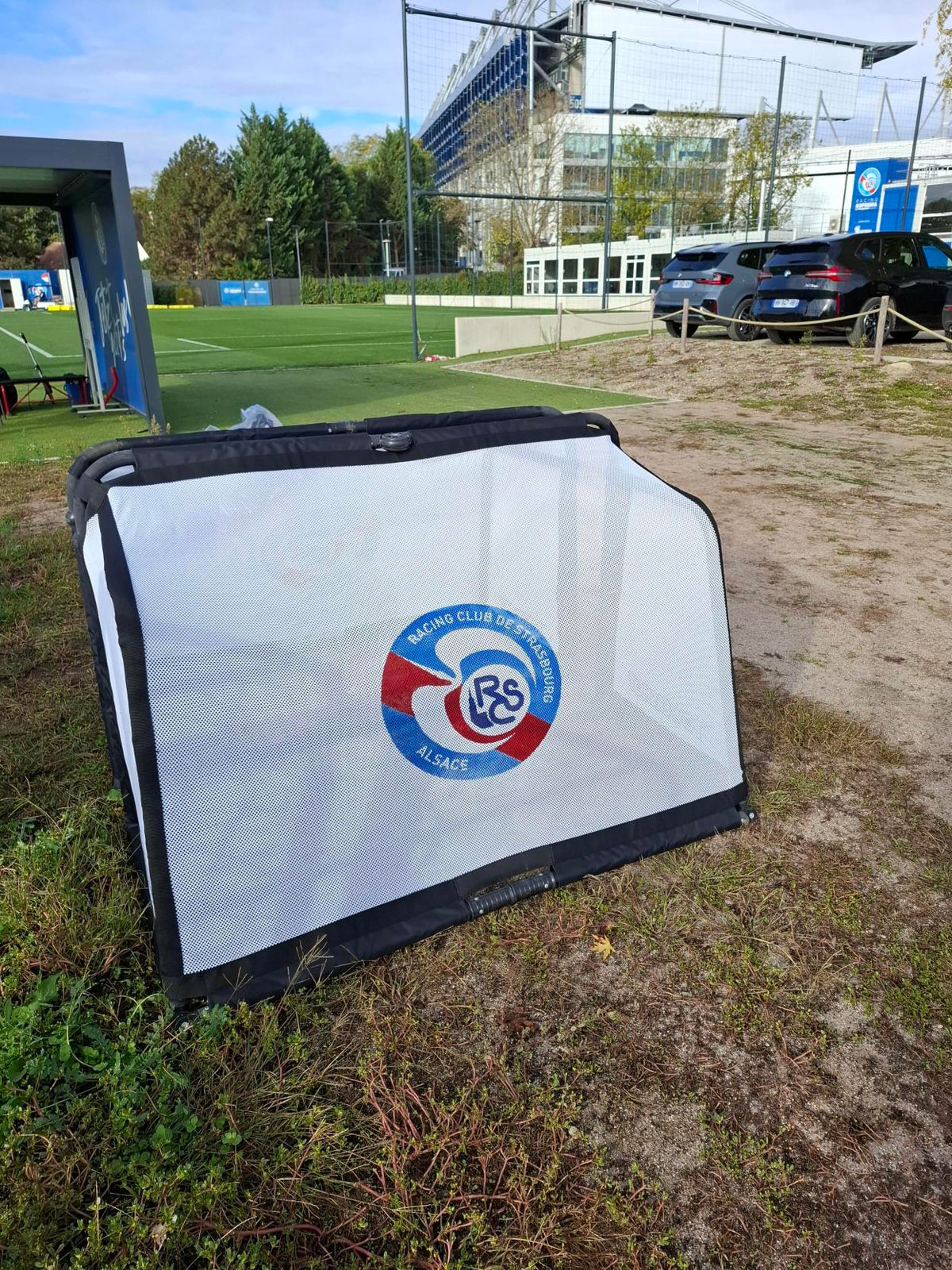 Aluminium folding football goal - 1.5m x 1m - White