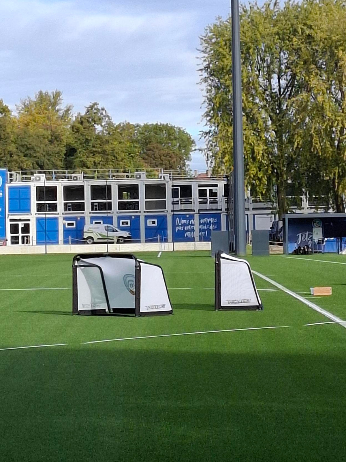 Aluminium folding football goal - 1.5m x 1m - White