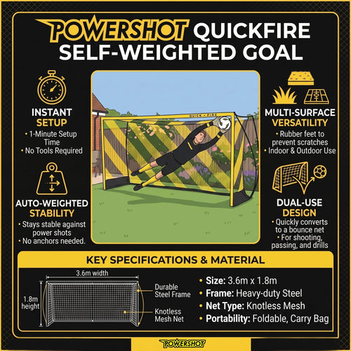 QuickFire® zelfverankerd doel - 3.6m x 1.8m