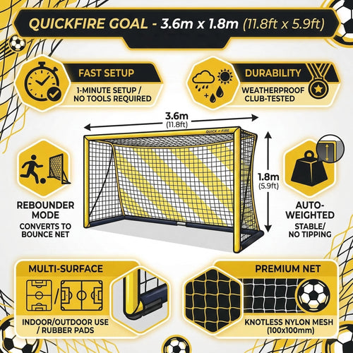 QuickFire Self-weighted goal - 3.6m x 1.8m