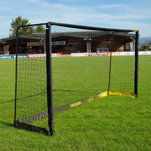 Black steel football goal - 4m x 2m