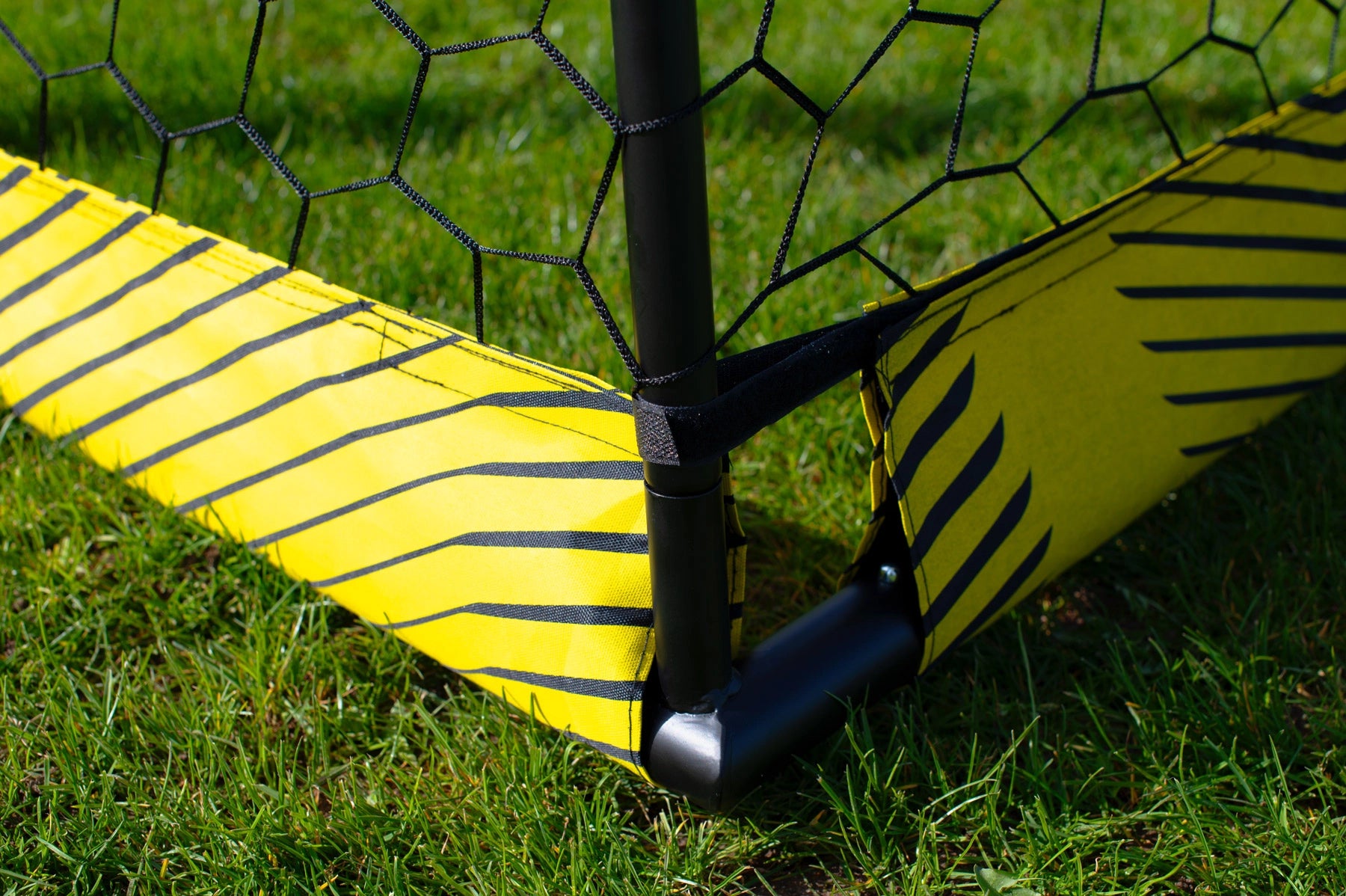 Black steel football goal - 1.8m x 1.2m