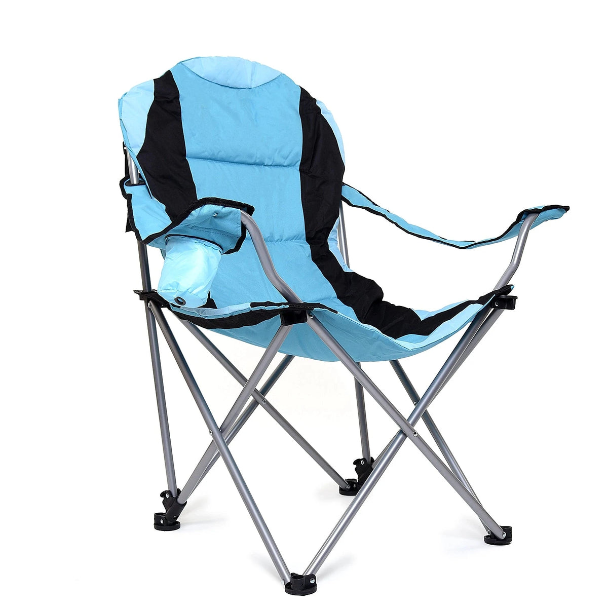 Set of 2 padded camping chairs with cup holder and carry bag Powershot