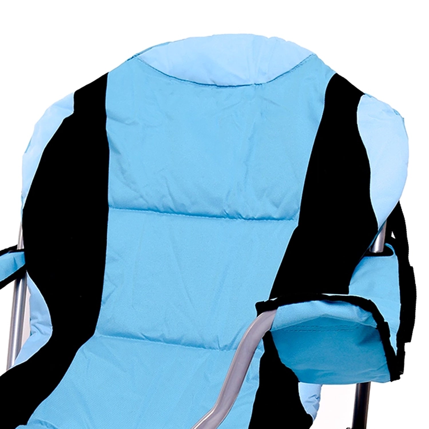 Padded camping chair with cup holder and carry bag