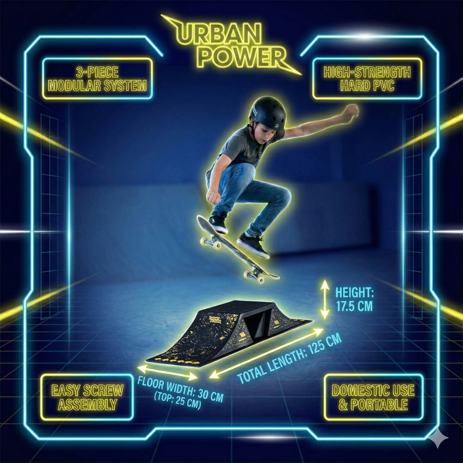 Double skateboard ramp - 3 configurations