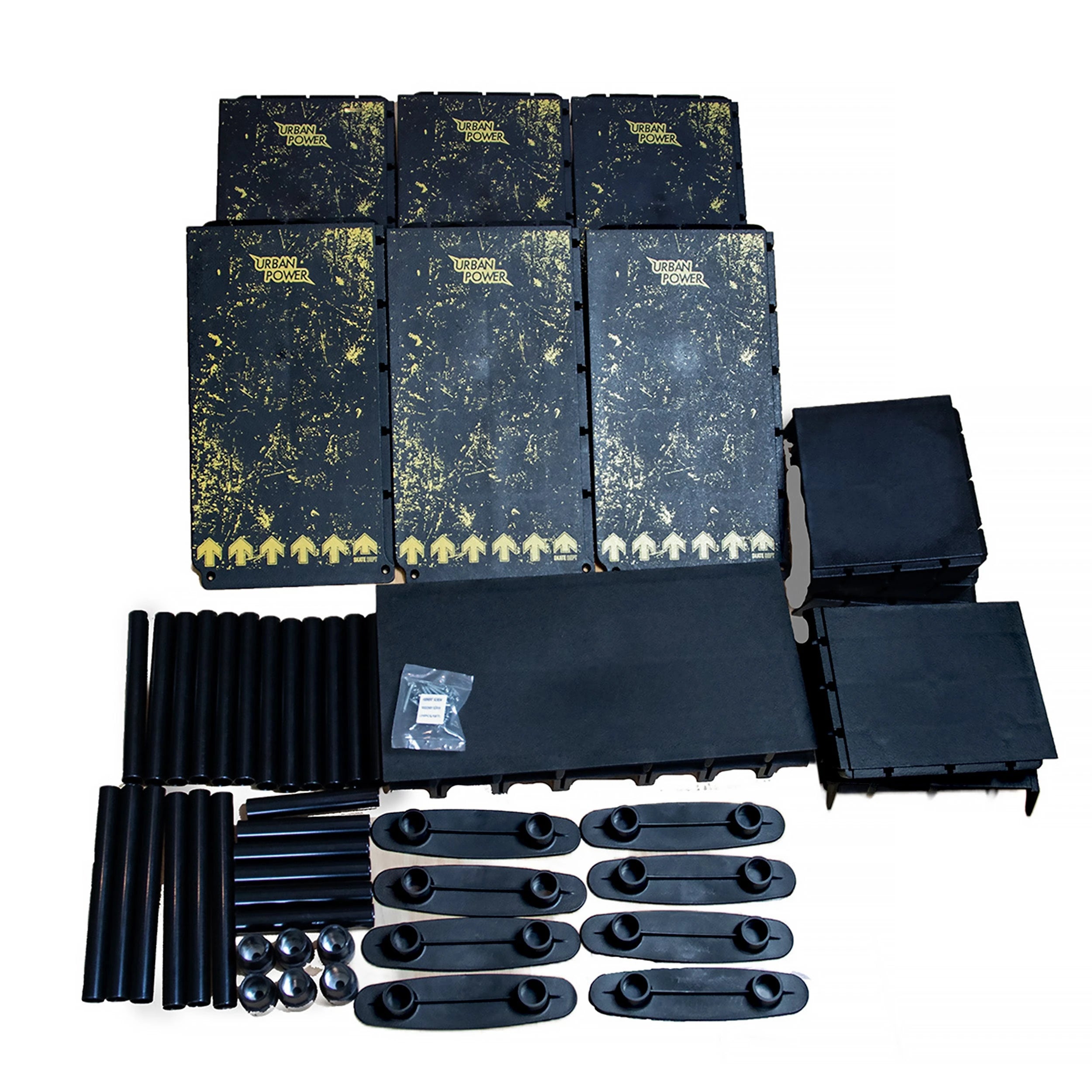 Set of modular skateboard ramps 13 configurations