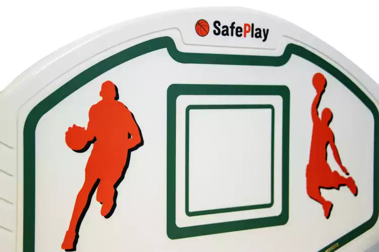 Two-station swing with basketball hoop