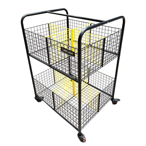 Storage cart with castors and sections - 120cm x 84cm x 70cm