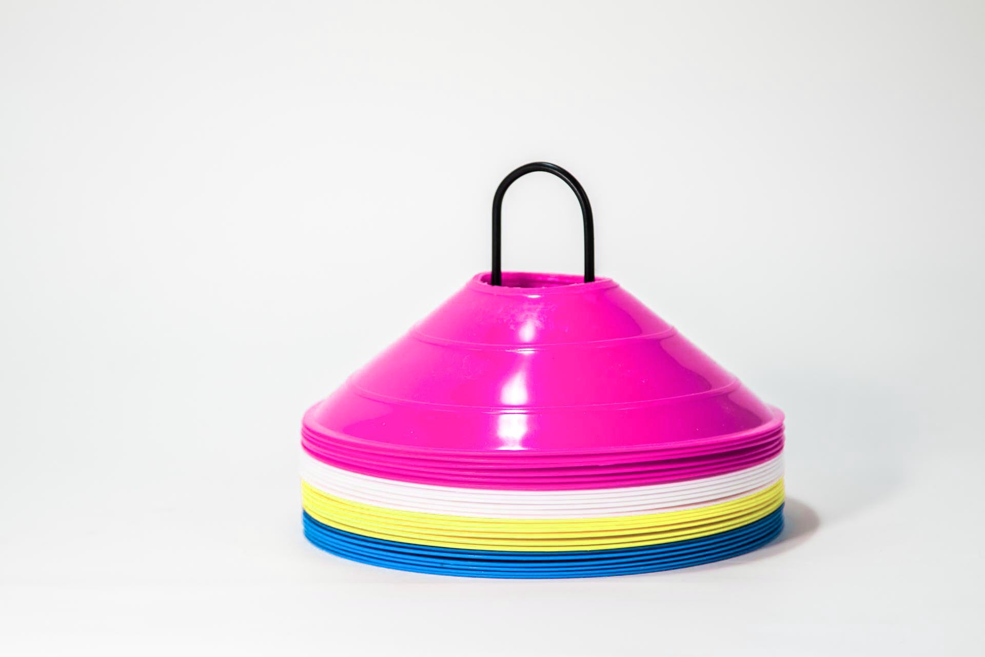 Set of 24 boundary cones - 6cm x 20cm with carrying stand