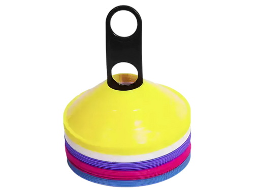 Set of 50 boundary cones - 6cm x 20cm with carrying stand
