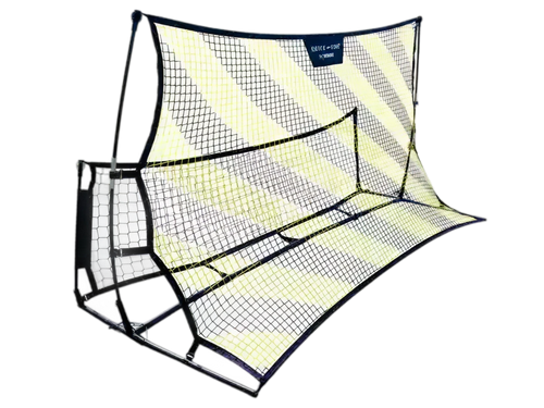 Football trainer two sided rebound net with ball