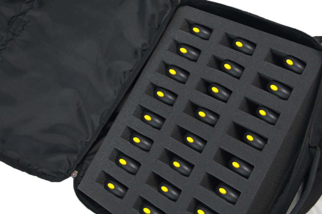 Set of 24 stopwatches with carrying bag