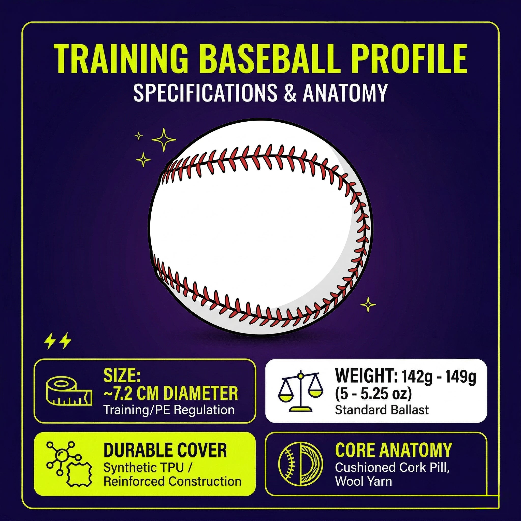 Durable Training Baseball – 7.2cm