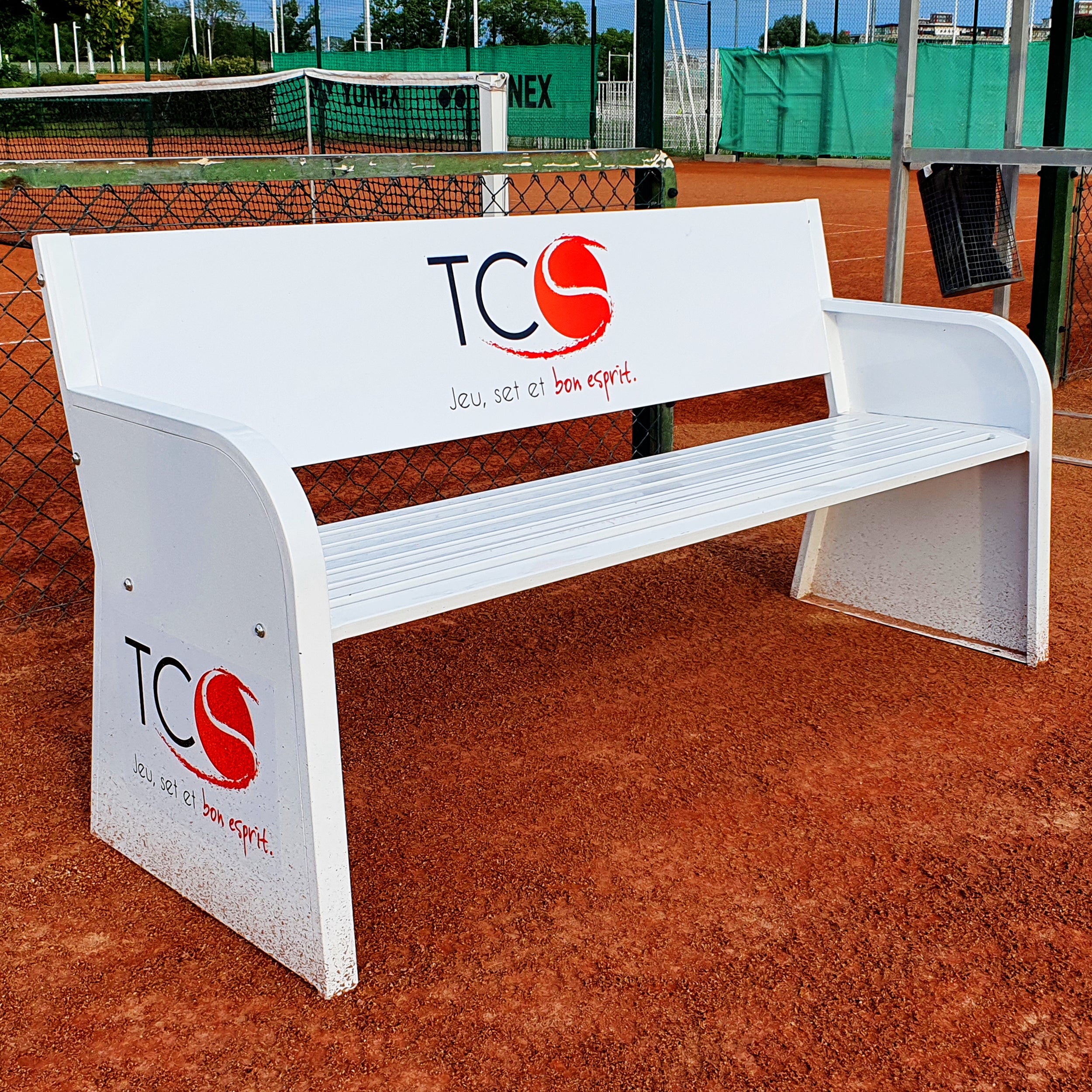 Advertising Tennis Court Bench – Steel