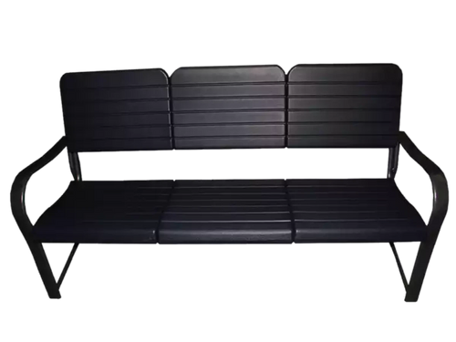 Plastic reinforced with steel indoor outdoor bench 3-man