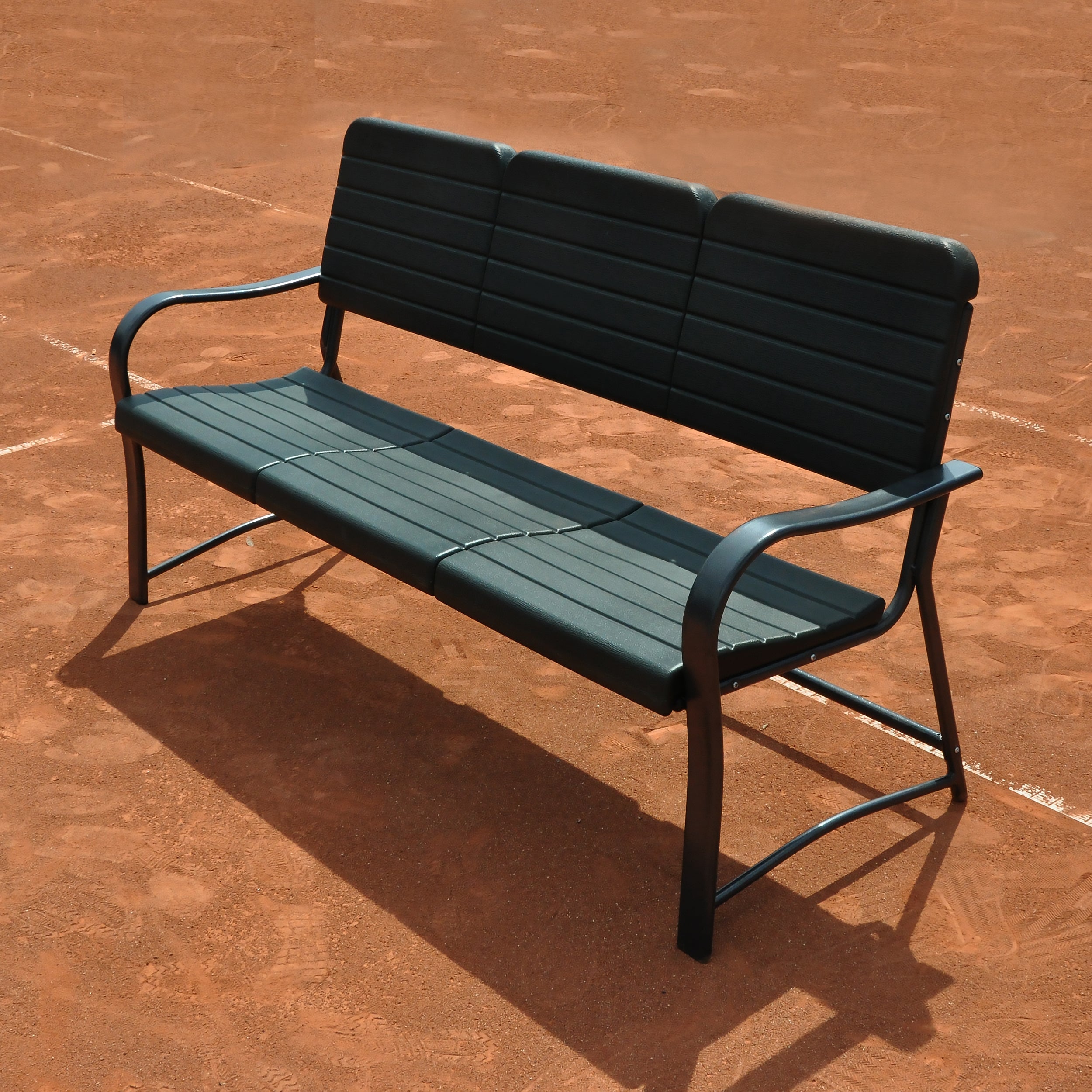 Plastic reinforced with steel indoor outdoor bench 3-man