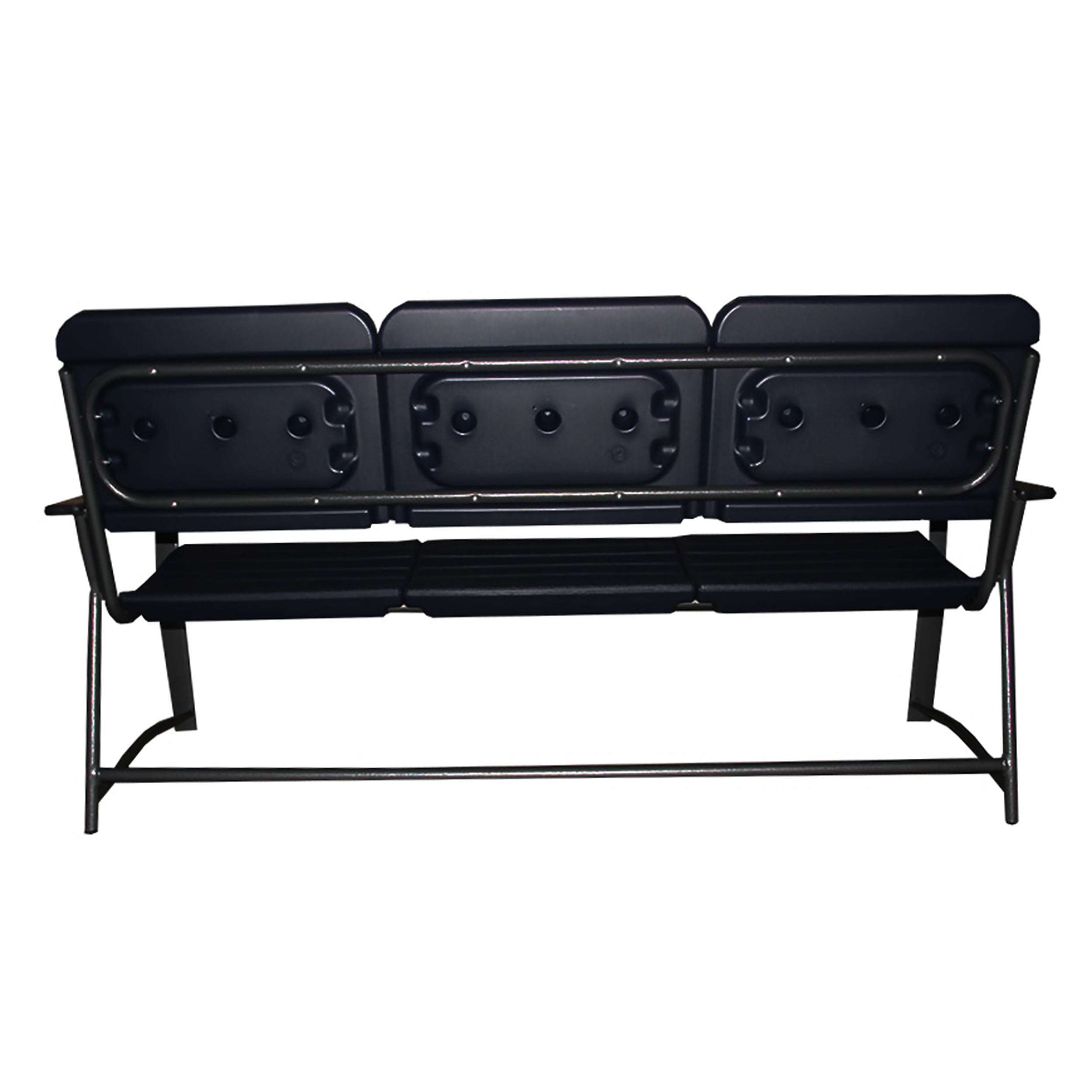 Plastic reinforced with steel indoor outdoor bench 3-man