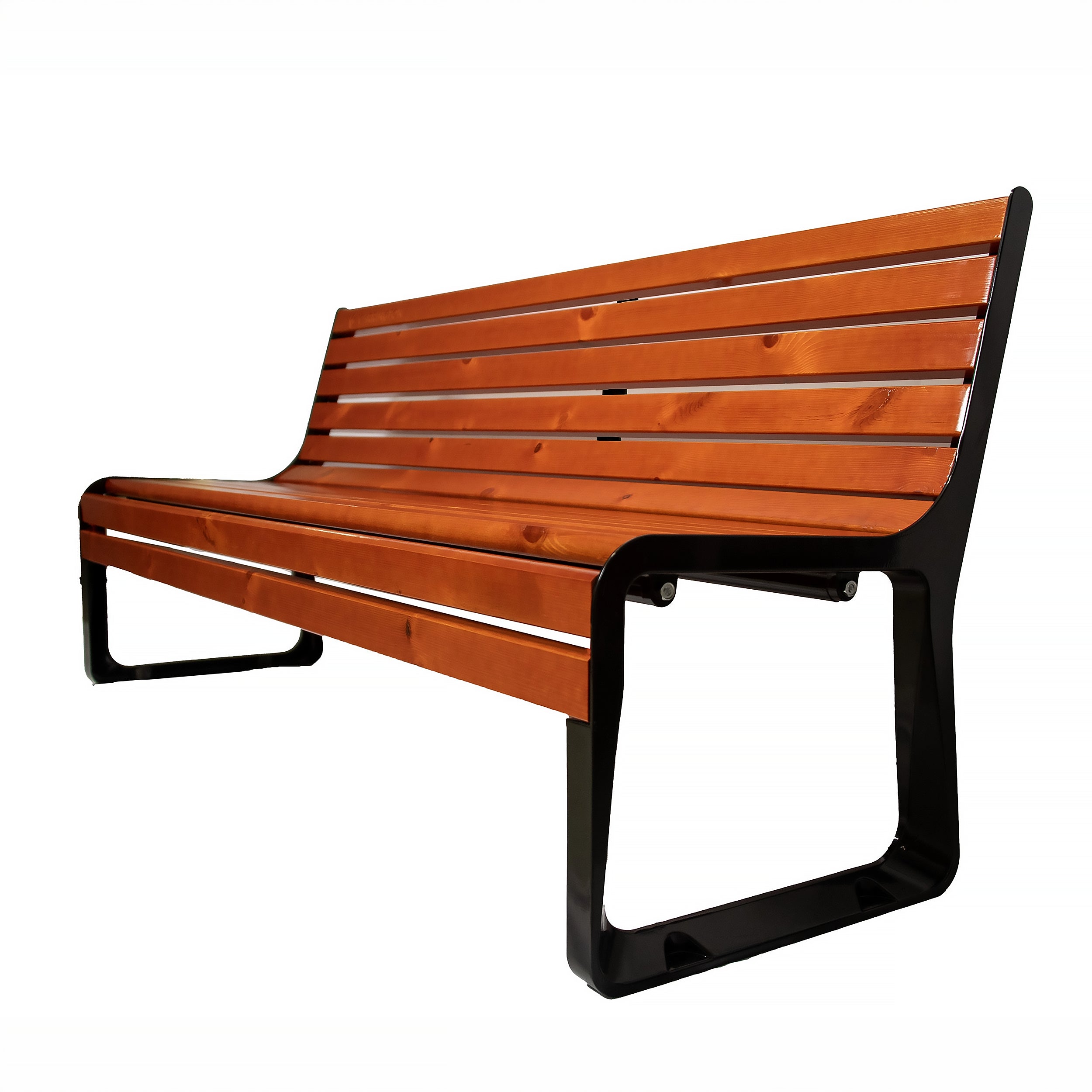 Premium wooden tennis bench with backrest - 196 cm