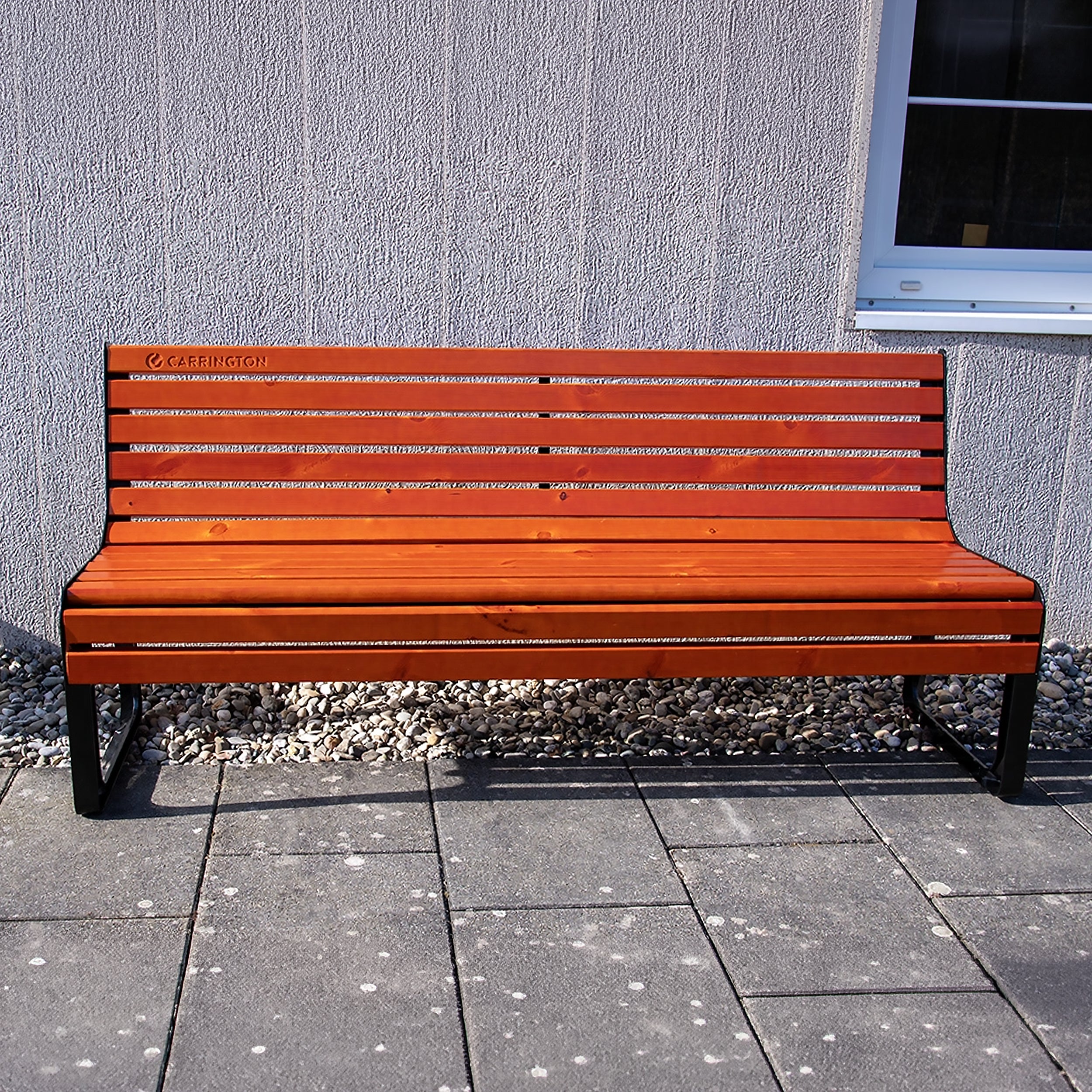 Premium wooden tennis bench with backrest - 196 cm