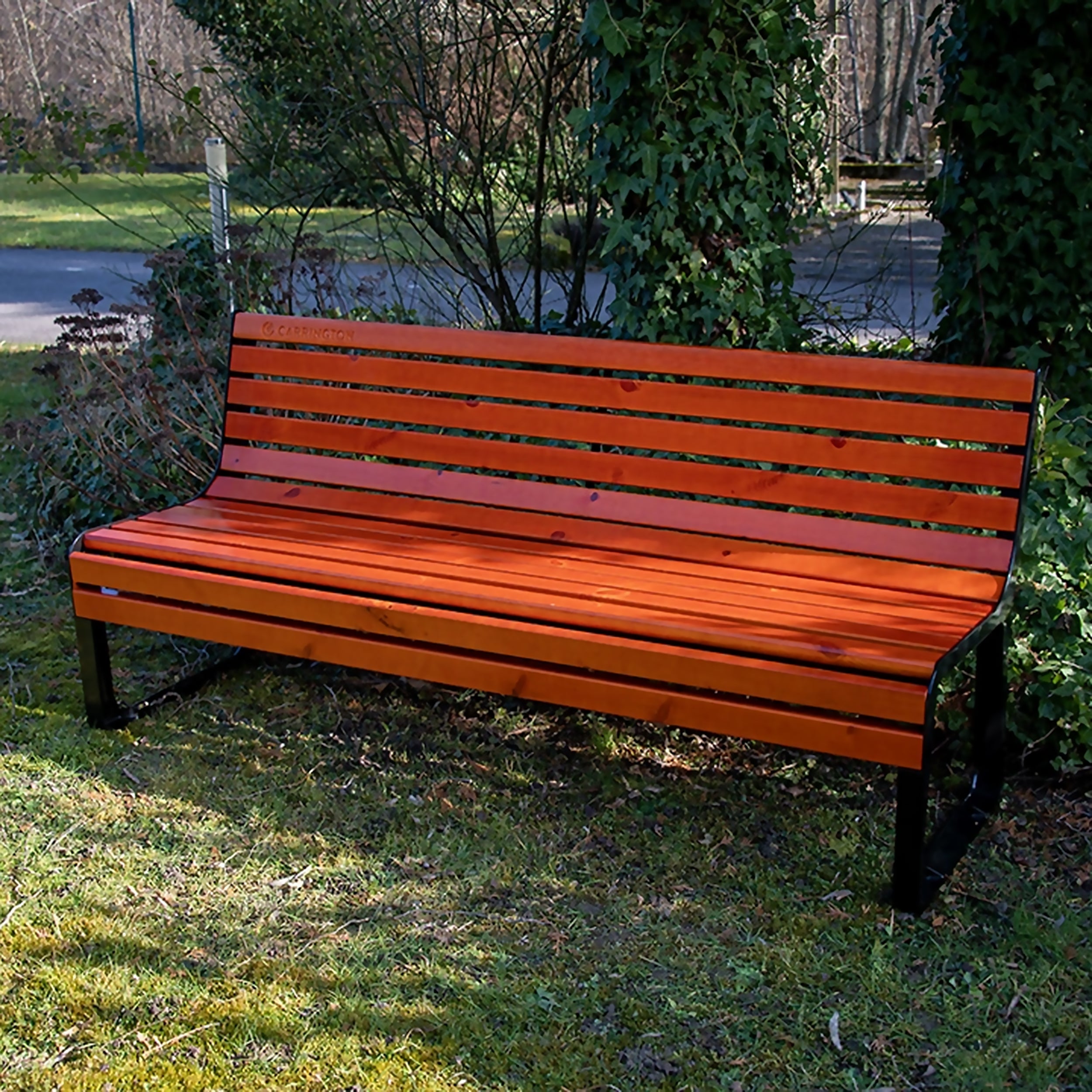 Premium wooden tennis bench with backrest - 196 cm
