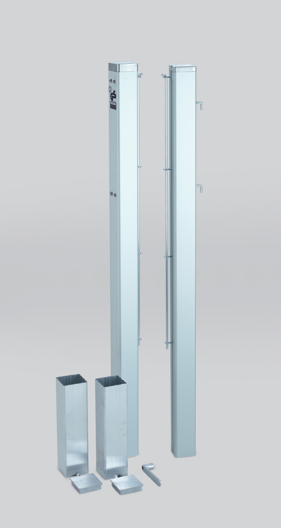 Socketed square tennis posts - 80mm x 80mm