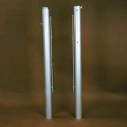 Pair of aluminium round tennis posts - 80mm x 80mm