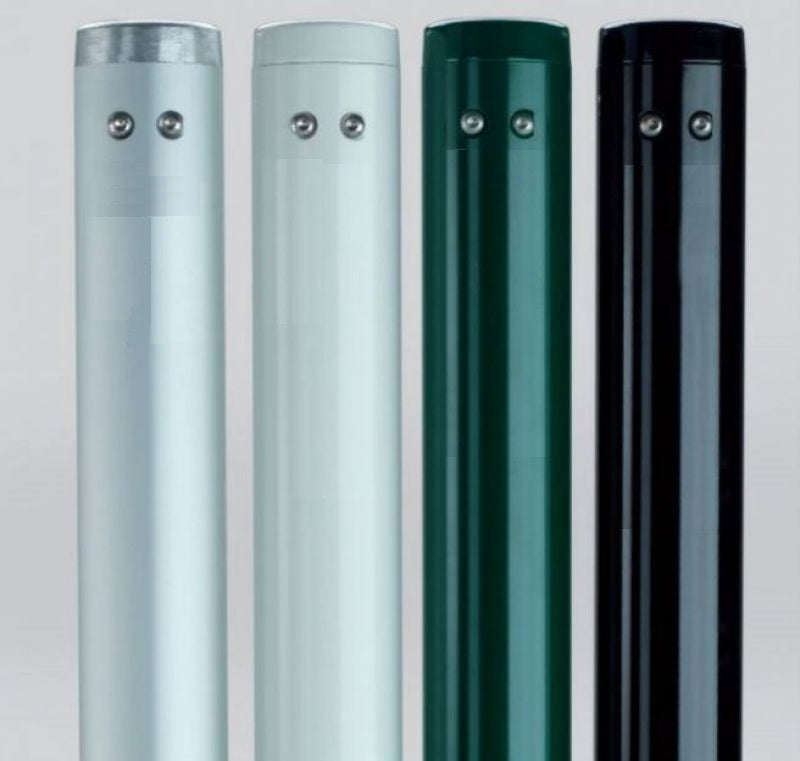 Pair of aluminium round tennis posts - 80mm x 80mm