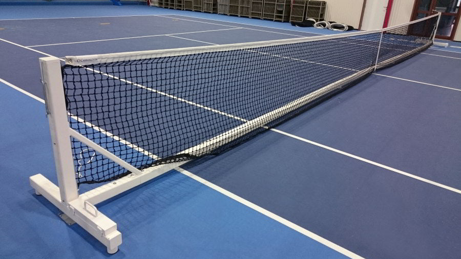 Transportable galvanized steel tennis posts - 80 mm x 80 mm