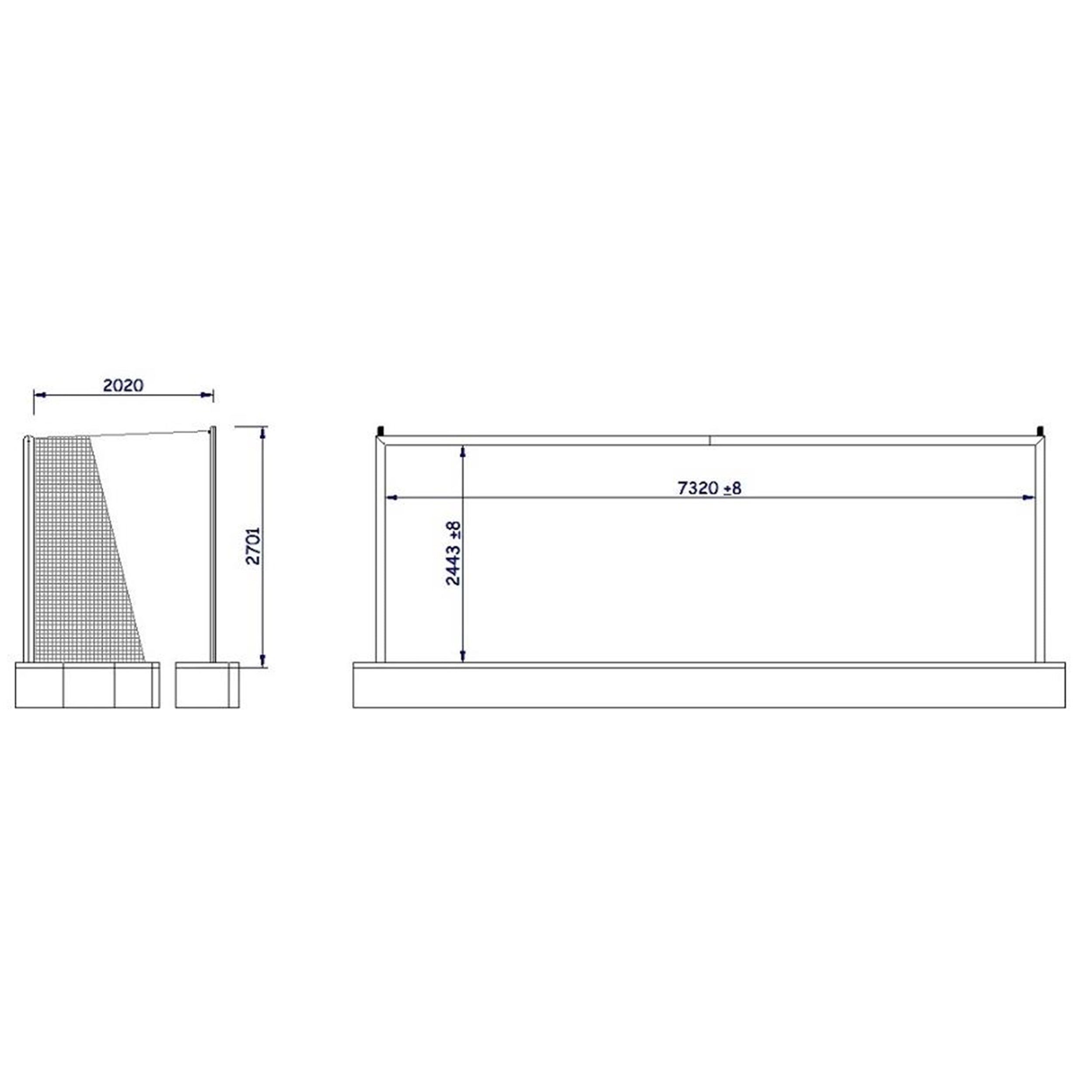 Full-Size Socketed Aluminium Football Goal - 7.32m x 2.44m