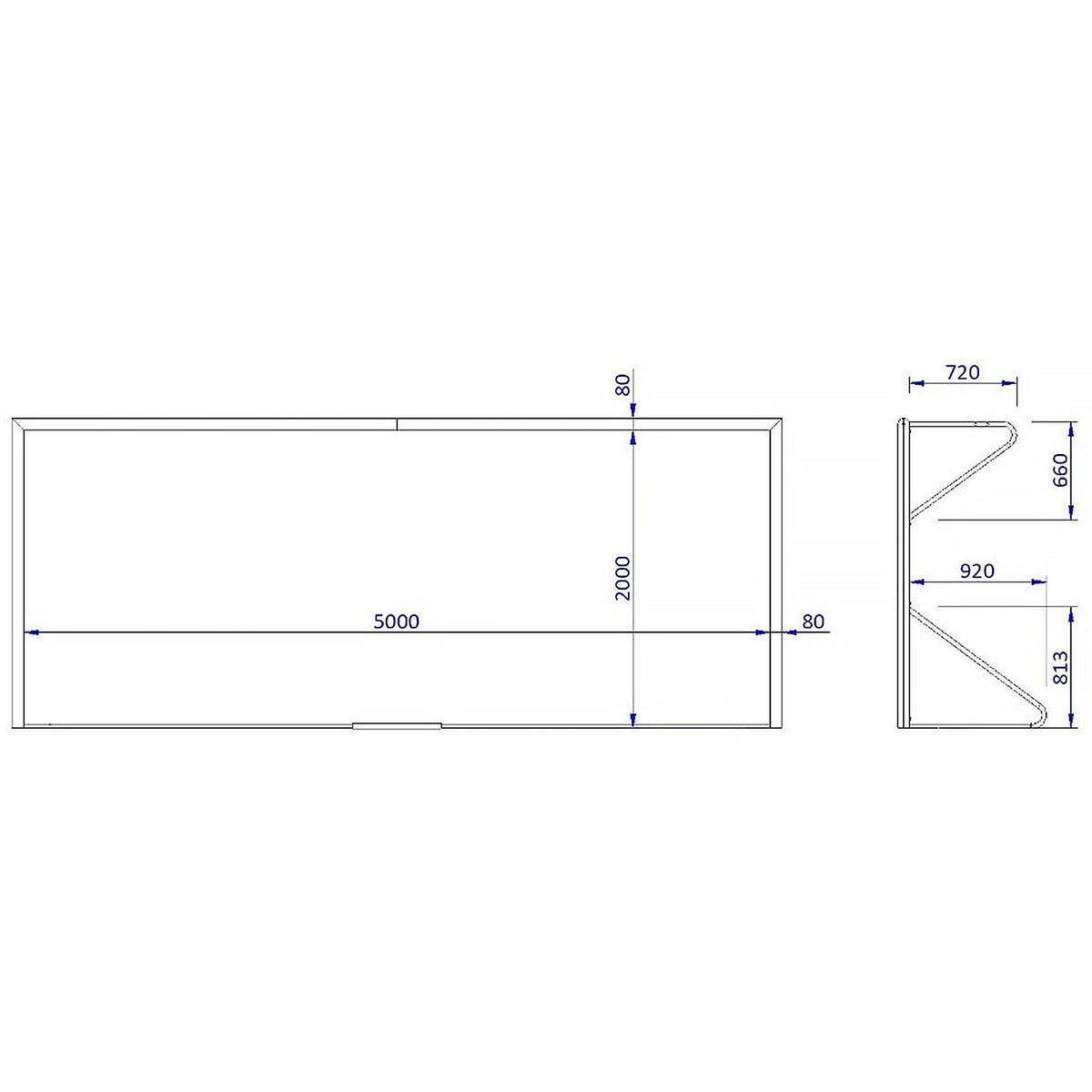 Portable Football Goal - 5m x 2m - Aluminium - 80mm Powershot