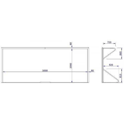 Portable Football Goal - 5m x 2m - Aluminium - 80mm