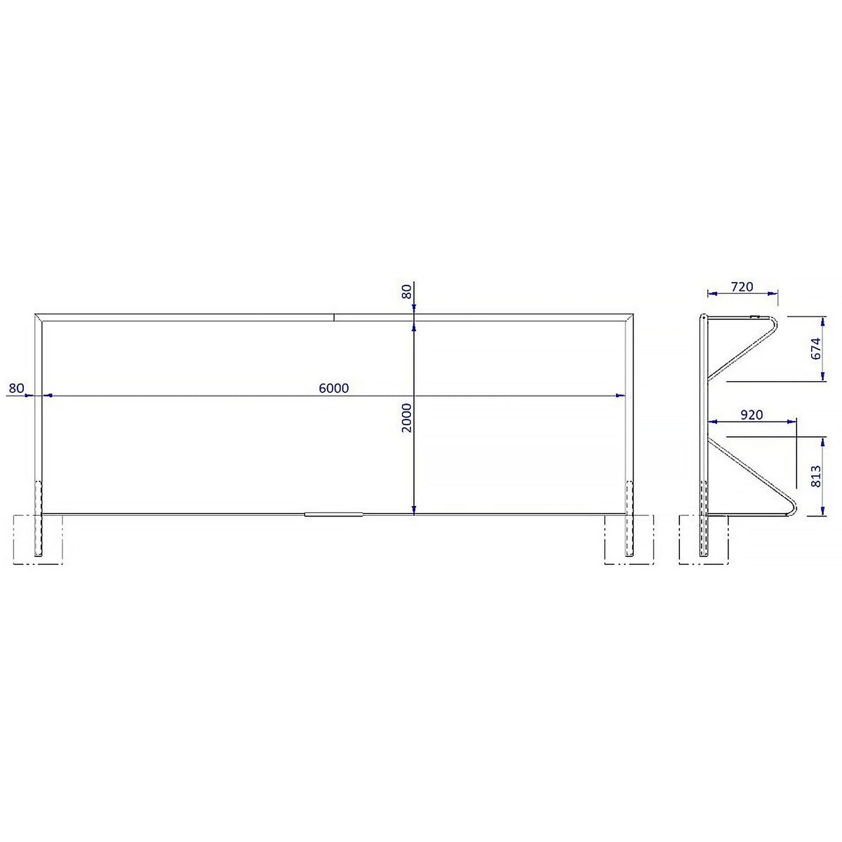 8-a-side Transportable Football Goal - 6m x 2.1m Powershot