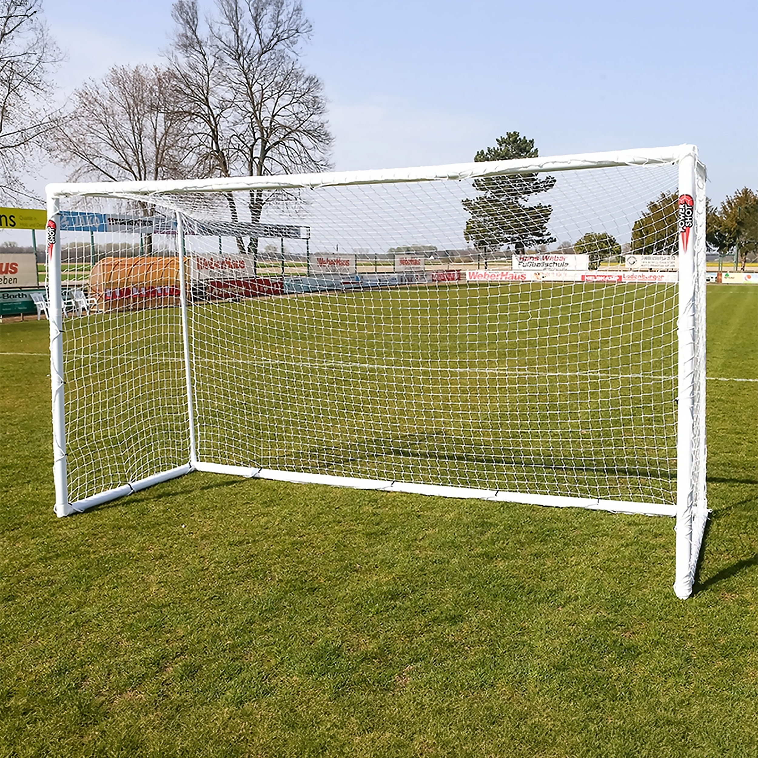 STADIUM Football goal - 3.7m x 2m - uPVC - White