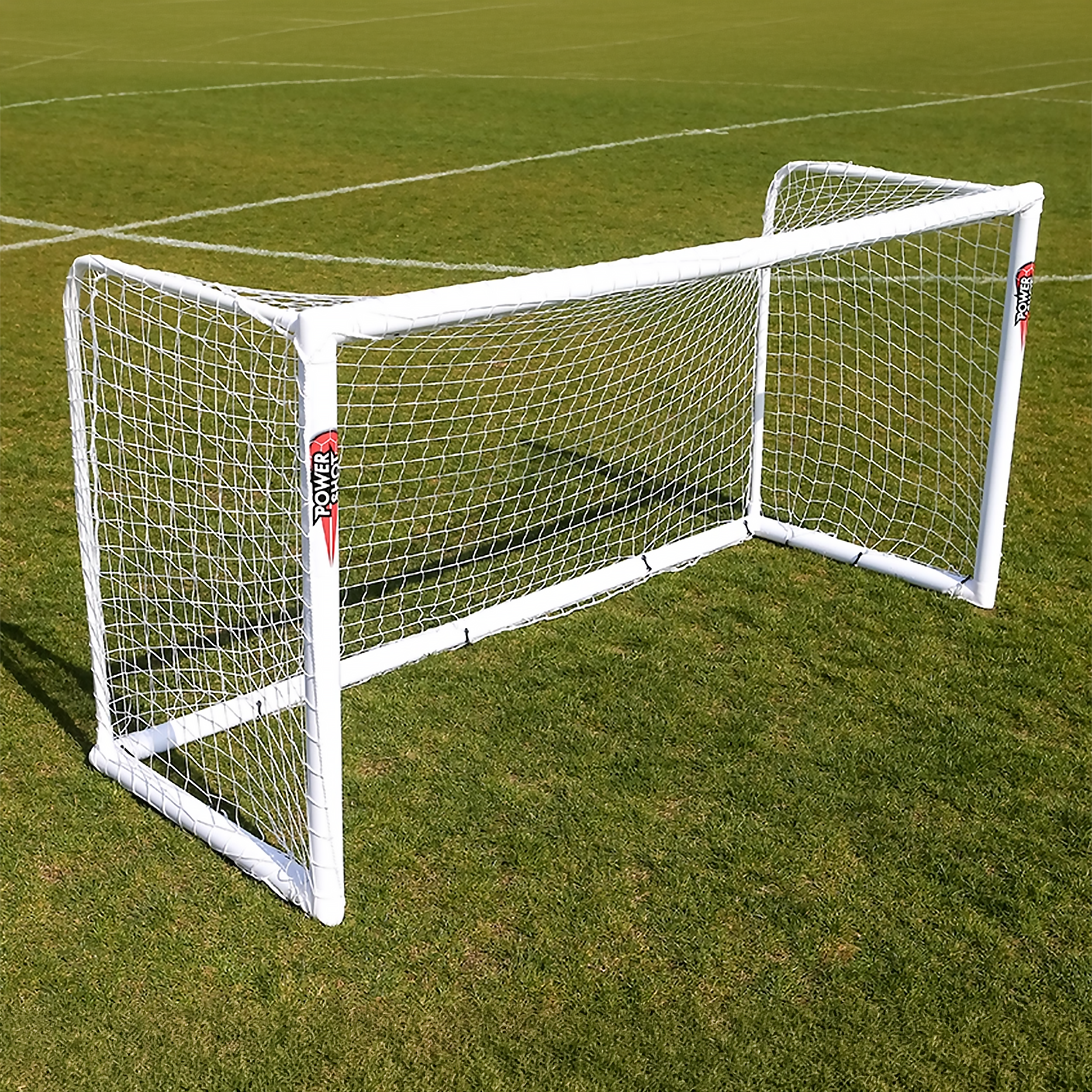 STADIUM Football goal - 2.4m x 1.6m - uPVC - White