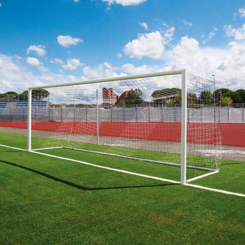 Full-Size Socketed Aluminium Football Goal - 7.32m x 2.44m