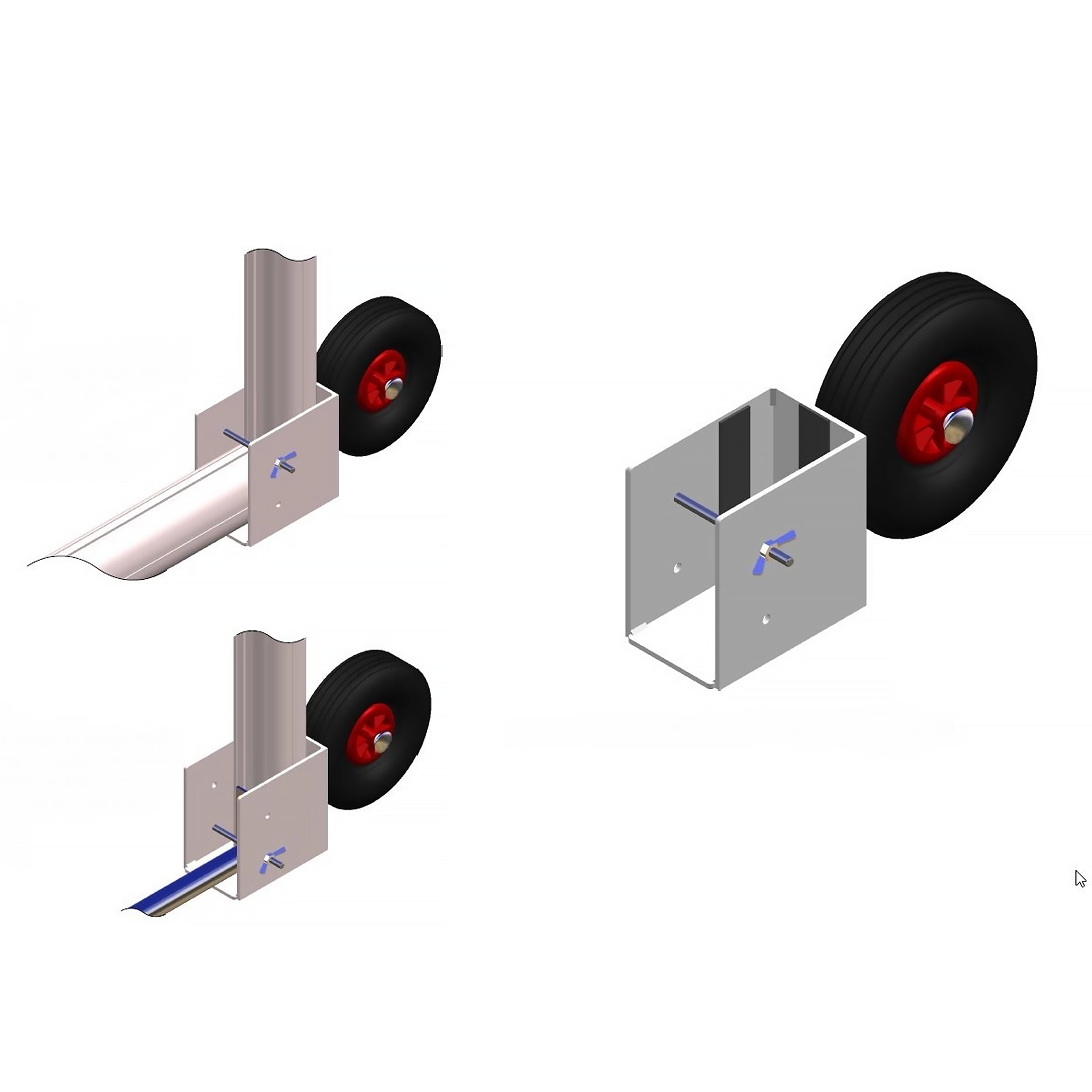 Pair of goal wheels for - 120mm x 100mm posts