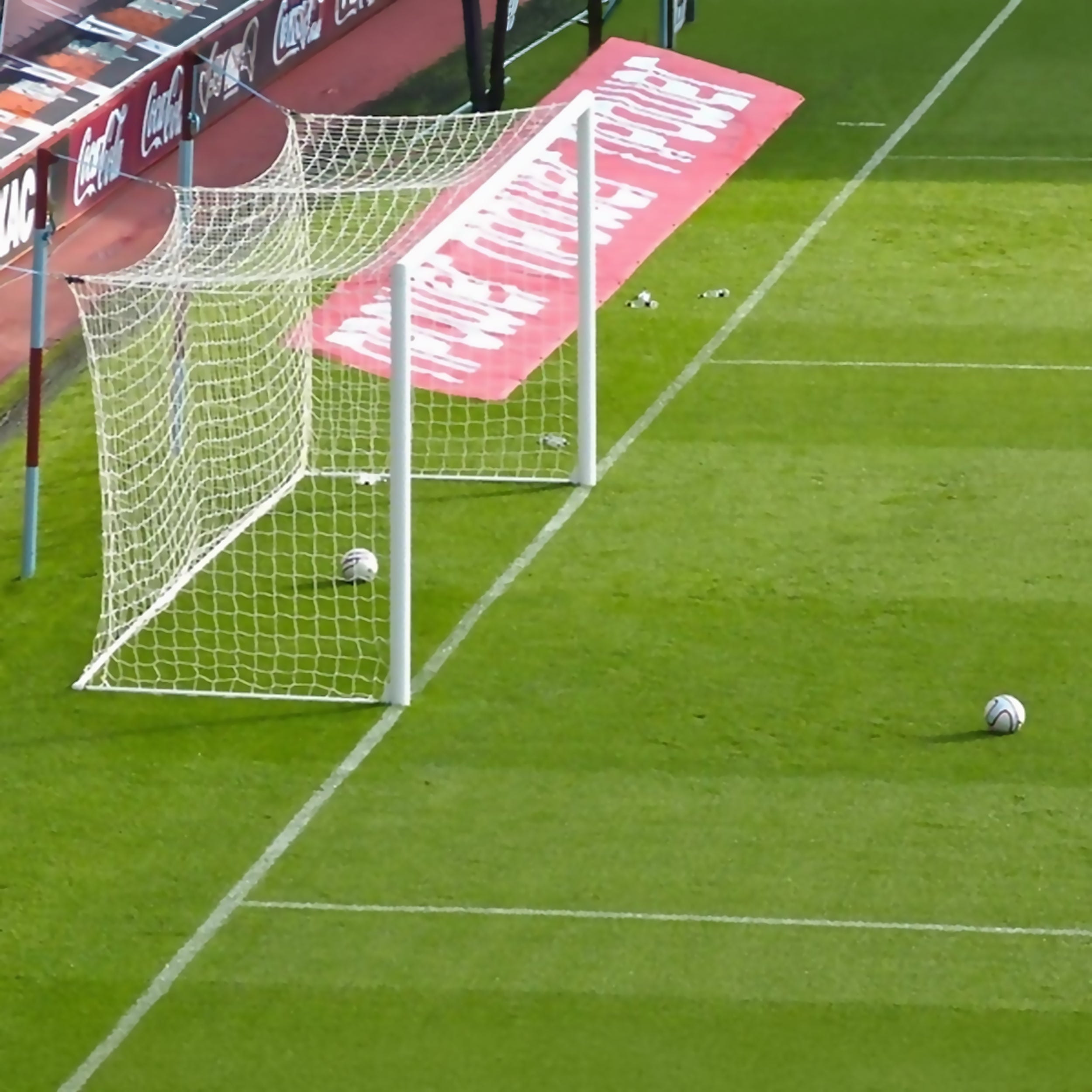 Full-Size Socketed Aluminium Football Goal - 7.32m x 2.44m