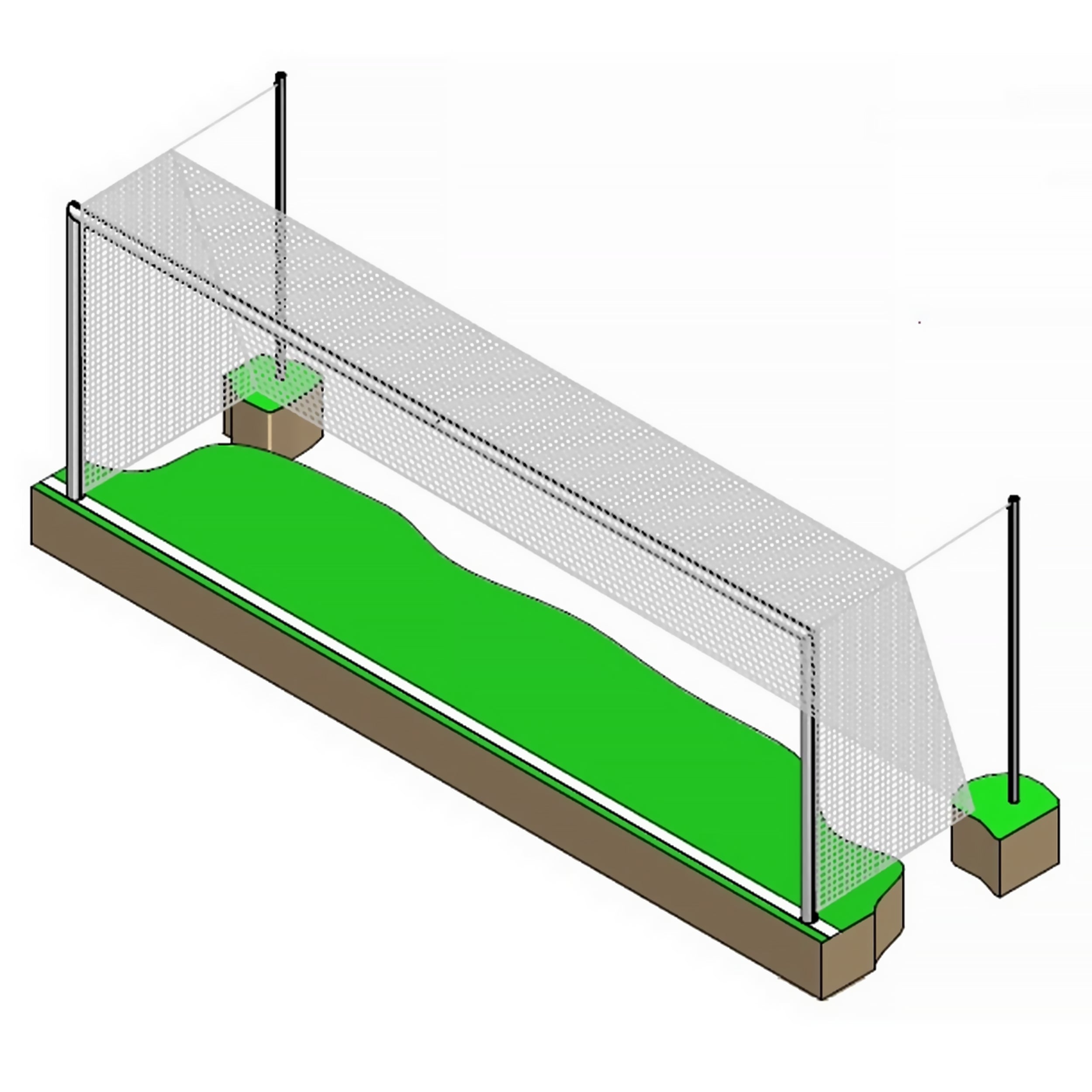 Full-Size Socketed Aluminium Football Goal - 7.32m x 2.44m